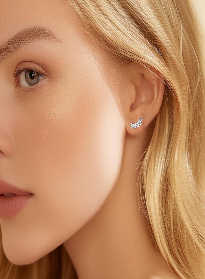 Limerencia Hypoallergenic Titanium Implant Grade Climber Crawler Studs,G23 Small Cubic Zirconia Earrings for Women' Sensitive Ears - Image 2