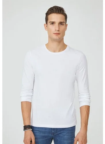 Linotti Men's 0 Collar Long Sleeve Tshirt 1165