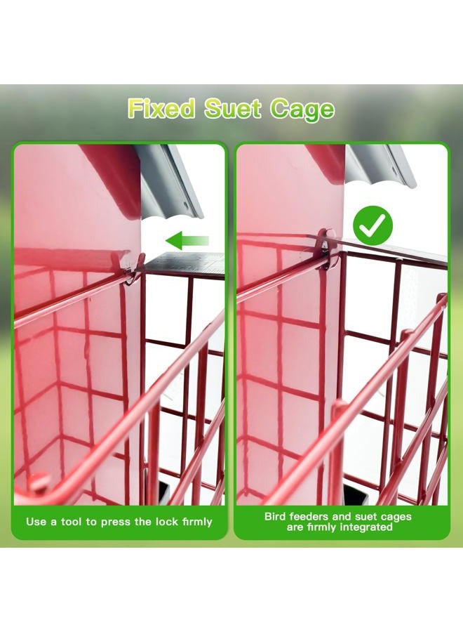 FlowaFoli Bird Feeders for Outdoors Hanging, Metal Bird Feeder with Double Suet Cage Cake, Large Capacity, Birdfeeders Durable & Weatherproof, Easy to Clean & Refill, Great for Attracting Wild Birds - Image 5
