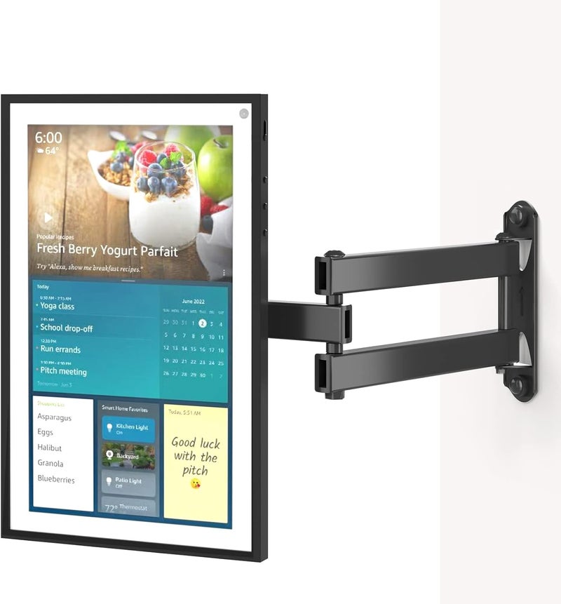 والي حامل لجهاز Echo Show 15، قوس حائط قابل للتعديل مع ذراع تمديد ثقيل مقاس 15 بوصة، قابل للدوران والميل والاستدارة لجهاز Alexa Echo Show 15، يحمل حتى 33 رطلاً، باللون الأسود - Image 1