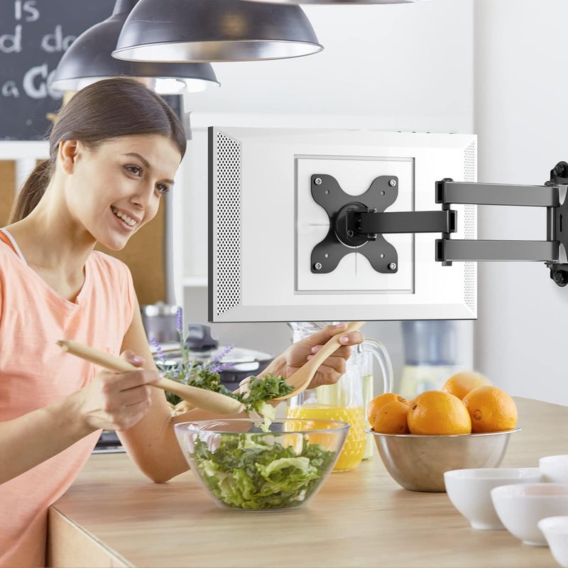 والي حامل لجهاز Echo Show 15، قوس حائط قابل للتعديل مع ذراع تمديد ثقيل مقاس 15 بوصة، قابل للدوران والميل والاستدارة لجهاز Alexa Echo Show 15، يحمل حتى 33 رطلاً، باللون الأسود - Image 3
