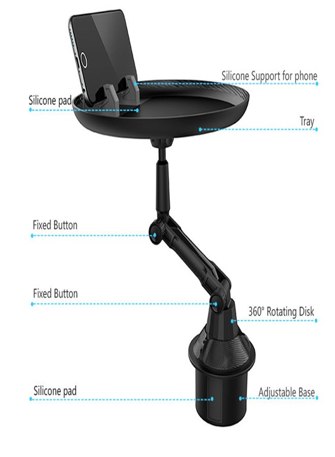 Generic Dining Table For Car with Phone Holder & Food Storage Rack for Travel, Car Table Tray  - Image 1