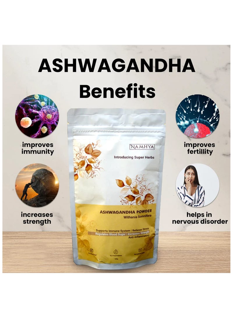 NAMHYA مسحوق أشواغاندا نامهيا 100 جرام - Image 3