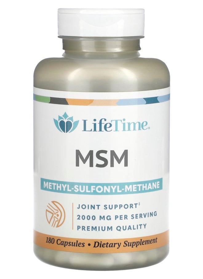 Lifetime - MSM 2000 mg 180 Capsules (1000 mg per Capsule) - Image 1