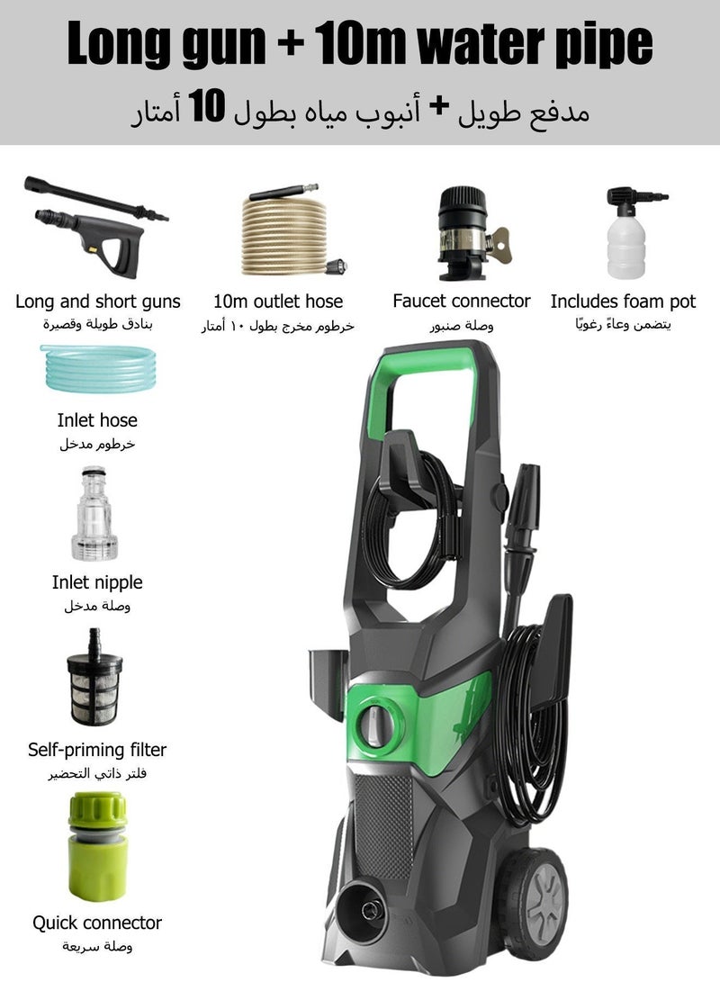 WEMART Electric Pressure Power Washer 1600W,2.5 Gpm Electric Pressure Washer With Foam Spray Bottle,35-Ft Gfci Water-Safe, Power Cord,Suitable For Car/Fence/Driveway/Patio/Home Cleaning,Green - Image 3