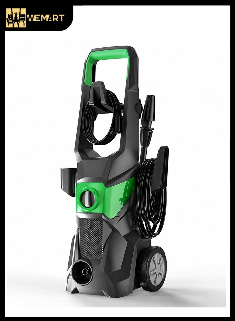 WEMART Electric Pressure Power Washer 1600W,2.5 Gpm Electric Pressure Washer With Foam Spray Bottle,35-Ft Gfci Water-Safe, Power Cord,Suitable For Car/Fence/Driveway/Patio/Home Cleaning,Green - Image 1