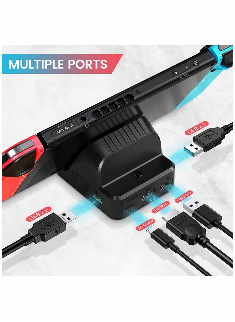 Captaintech Portable TV Docking Station for Switch - Features PD Protocol, Cooling Fan, and USB 3.0 Port for Enhanced Performance and Convenience.  - Image 3