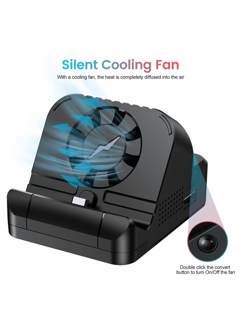 Captaintech Portable TV Docking Station for Switch - Features PD Protocol, Cooling Fan, and USB 3.0 Port for Enhanced Performance and Convenience.  - Image 2