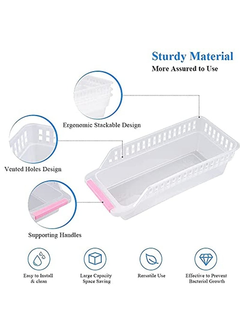 SKY-TOUCH - 4PCS Refrigerator Organizer Baskets, Ideal for Fridge and Freezer Organization and Counter Food Containers, Assorted Colors - Image 1