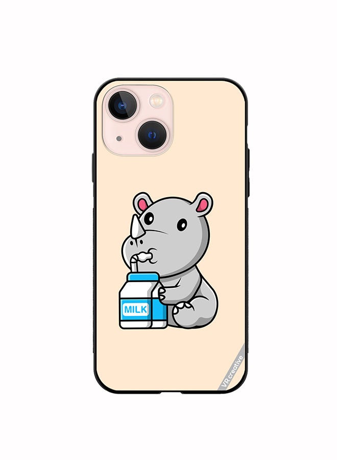 VR CREATIVE Protective Case Cover For Apple iPhone 14 Cute Rhino Design Multicolour - Image 1