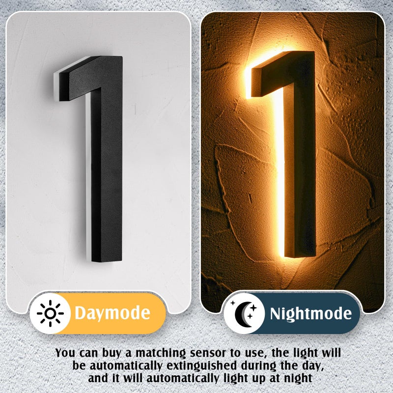 ROCEEI 8 Inch Backlit LED House Number 0-9 for Outside Waterproof Stainless Steel Home Address Number Large Modern Lighted 12v Dc Low Voltage House Number LED Illuminated Home Number(1) - Image 4