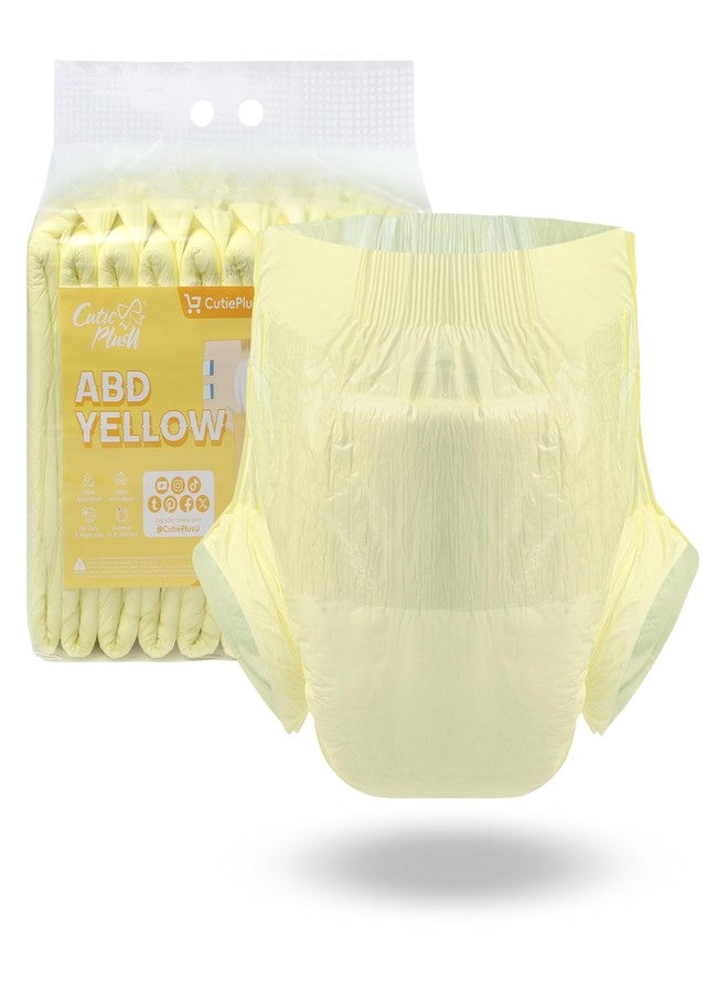 CutiePlusU Disposable Adult Diaper Heavy Absorption Dry Surface Adult Diapers All Night- Yellow 10 Pieces (Medium 28"-38") - Image 1