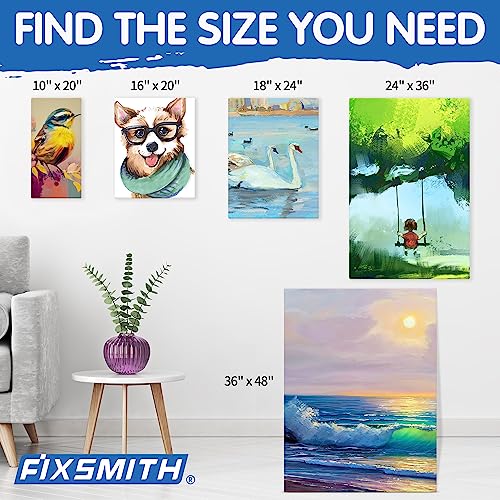 FIXSMITH Stretched White Blank Canvas - 16x20 Inch, 5 Pack,Primed Large Canvas,100% Cotton,5/8 Inch Profile of Super Value Pack for Acrylics,Oils & Other Painting Media - Image 5