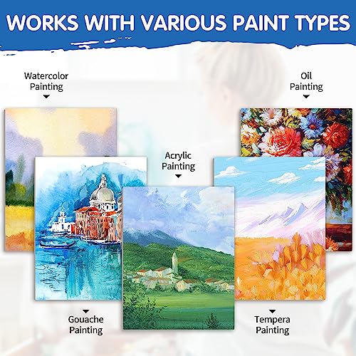 FIXSMITH Stretched White Blank Canvas - 16x20 Inch, 5 Pack,Primed Large Canvas,100% Cotton,5/8 Inch Profile of Super Value Pack for Acrylics,Oils & Other Painting Media - Image 4