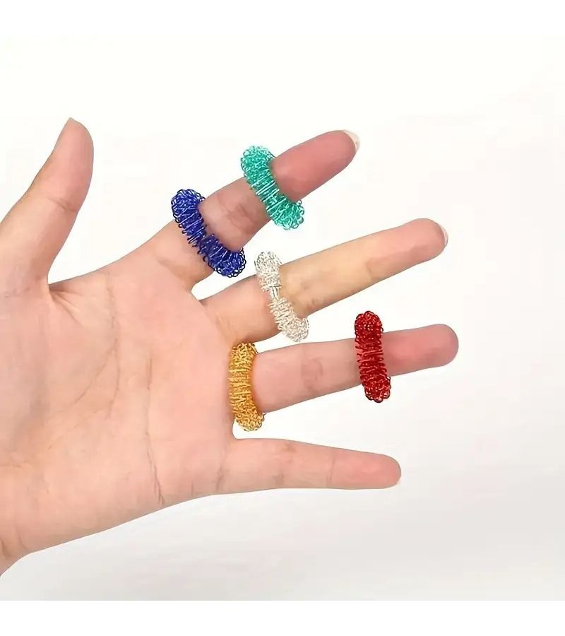 11 Random Color Finger Massage Rings For Muscle Relaxation Stress - Image 1