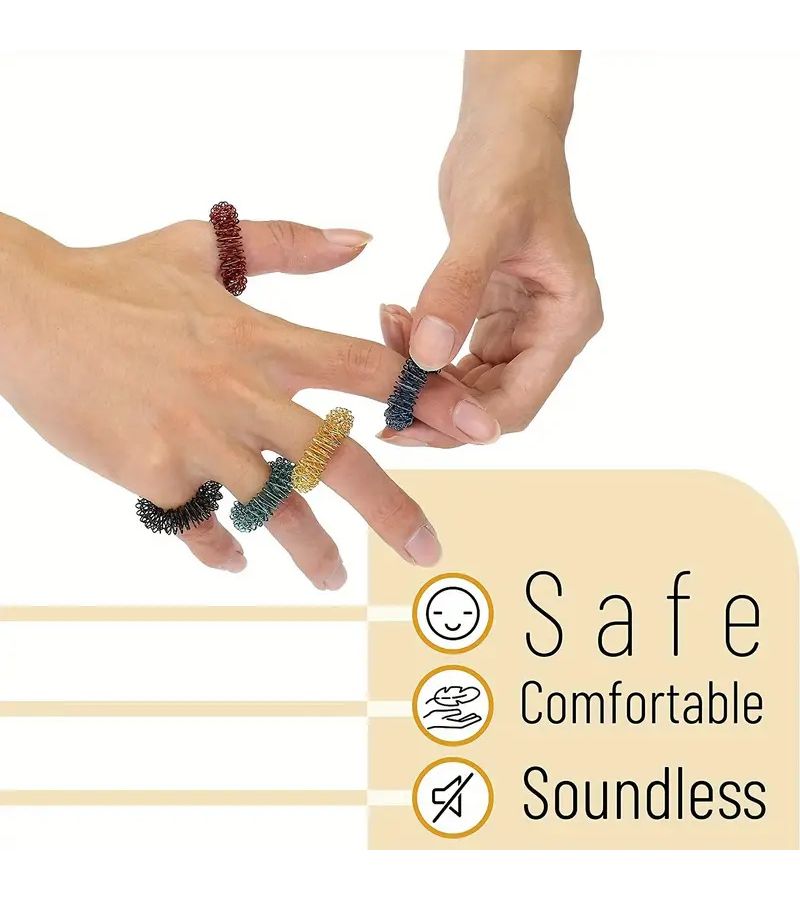 11 Random Color Finger Massage Rings For Muscle Relaxation Stress - Image 2