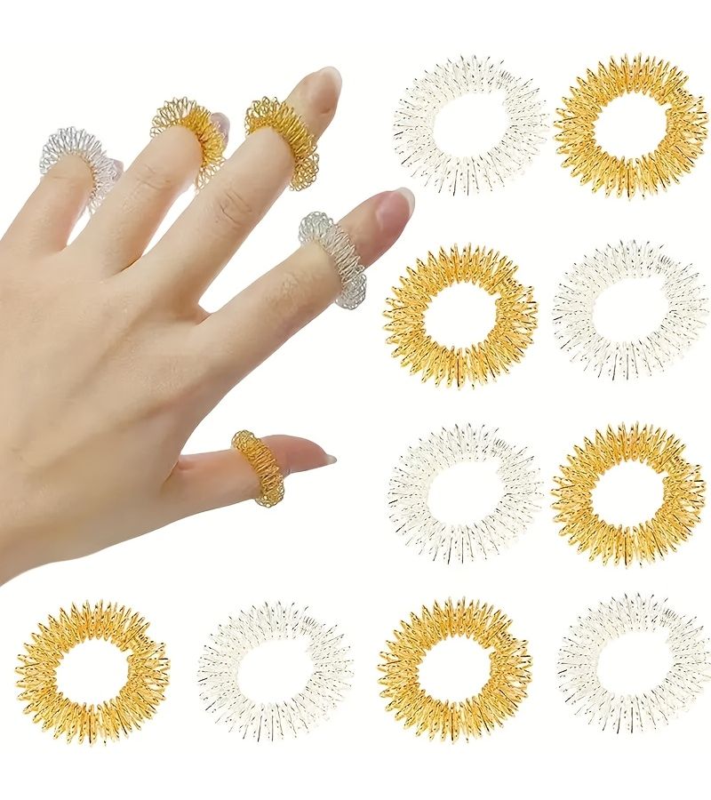 11 Random Color Finger Massage Rings For Muscle Relaxation Stress - Image 4