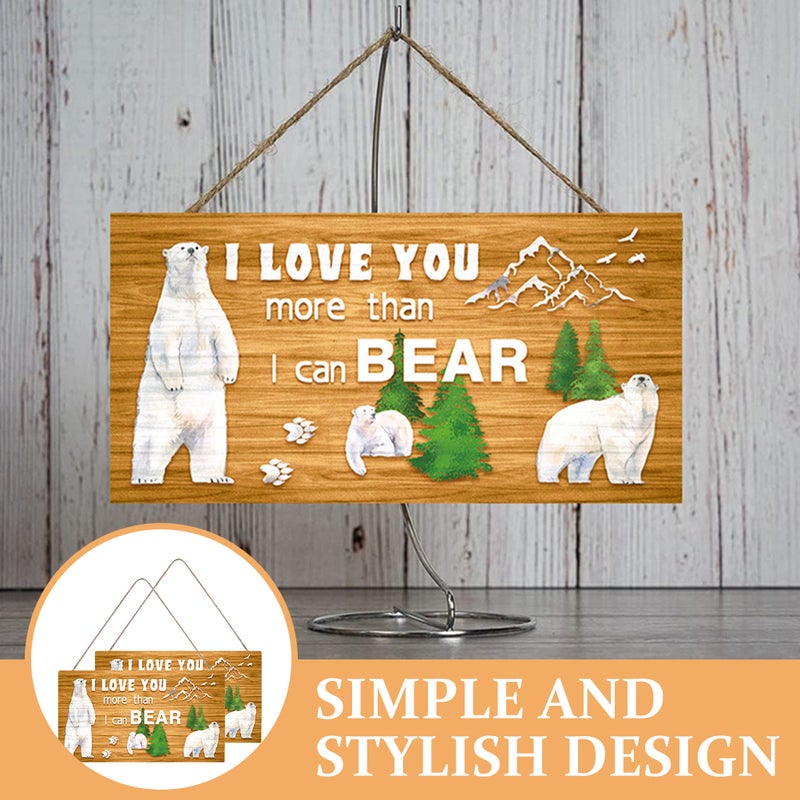 2 Sets of Door Hanging Plaque Wall Hanging Wood Front Door Sign Hanging Plaque - Image 2