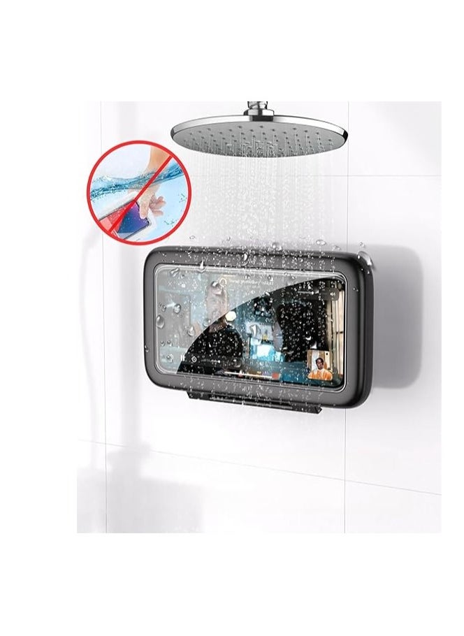 The White Shop THE WHITE SHOP Shower Phone Holder 480 Rotation Phone Stand Case Mount for Bathroom Batheub Kitchen Wall Mirro (Color : Black)  - Image 3