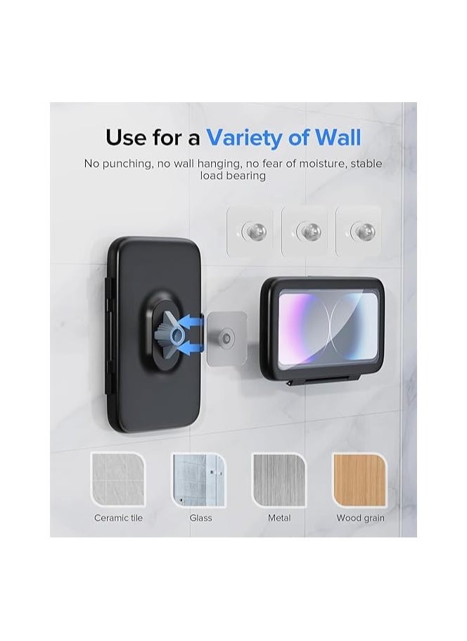 The White Shop THE WHITE SHOP Shower Phone Holder 480 Rotation Phone Stand Case Mount for Bathroom Batheub Kitchen Wall Mirro (Color : Black)  - Image 5