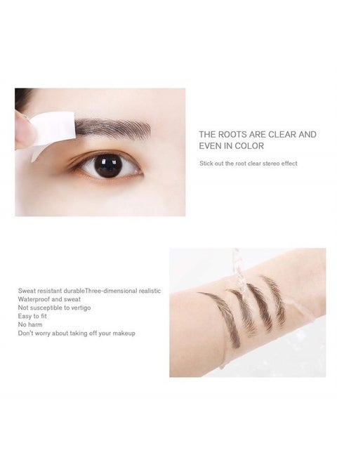 10 Sheets Black 6D Eyebrows Stickers Imitation Ecological Hair-Like Waterproof Natural Tattoos Eyebrows Stickers 100 Pairs