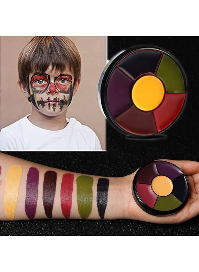 Mysense 6 Color Bruise Wheel Special Effects SFX Zombie Makeup Kit Halloween Professional Non Toxic Face Body Paint Oil Sfx Makeup Set with Sponge - Image 2