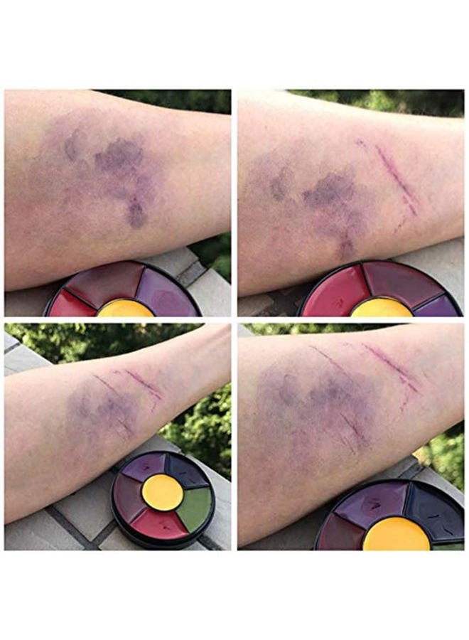 Mysense 6 Color Bruise Wheel Special Effects SFX Zombie Makeup Kit Halloween Professional Non Toxic Face Body Paint Oil Sfx Makeup Set with Sponge - Image 4