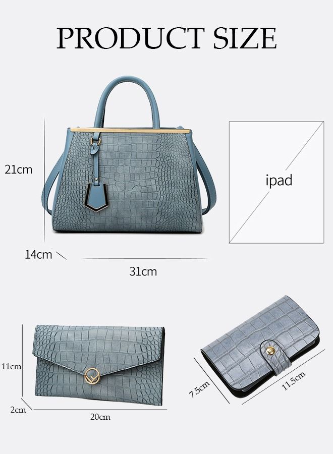 DUNISO 3 Pieces Shoulder Bag Set for Women Multipurpose Faux Leather Vintage Crossbody Bag Clamshell Design Small Purse Mini Card Holder for Ladies Fashion Travel Tote Bag Handbags - Image 4