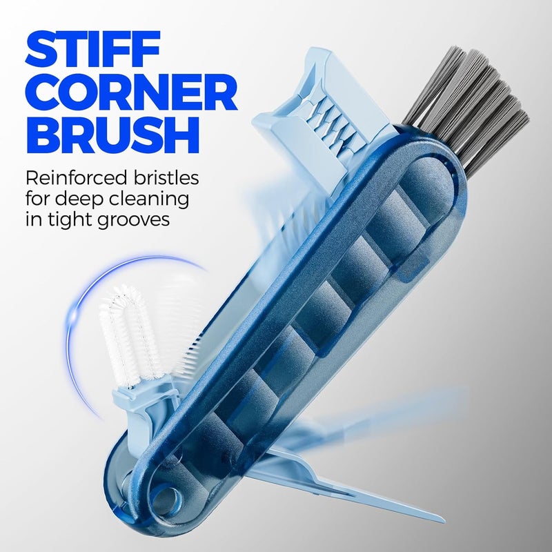 Holikme 6 Pack Holikme 4 in 1 Cup Lid Cleaning Brush Set with 3 Straws Multifunctional Bottle Brush Silicone Cup Lid Gap Cleaner Durable Bristle Crevice Cleaning Brush Multicolored - Image 4