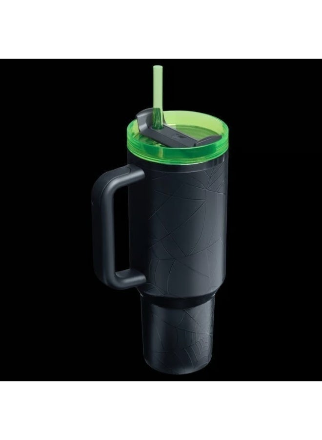 Stanley Halloween Quencher H2.0 FlowState Tumbler 40 OZ | Premium Insulated Travel Cup with Handle, Leak-Resistant Lid & Reusable Straw | Double-Wall Stainless Steel Water Bottle for Hot & Cold Drinks | Festive Black & Neon Green Design | Spill-Proof, Travel-Friendly Hydration Mug for Gym, Office, Outdoor & Daily Use | Durable Construction, Easy Grip Handle, Large Capacity | Perfect Halloween Gift for Coffee, Tea, Smoothies & Water Lovers - Image 2