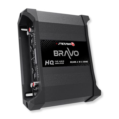 Stetsom Bravo HQ 400.4 - Multichannel Car Audio Digital Amp, 2 Ohms Stable - 400 Watts RMS 4 Independent Channels, Variable Crossover, Full Range, Car Stereo ds Bridge Speakers 400x4 RCA & High Input - Image 1