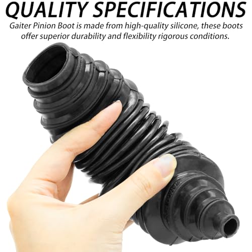 LhyBtm Universal Silicone Rack and Pinion Steering Boot Universal Steering Rack and Pinion Tie Rod Boots with 4 Pieces C- Clamps and 6 Pieces Cable Ties (Black) - Image 3