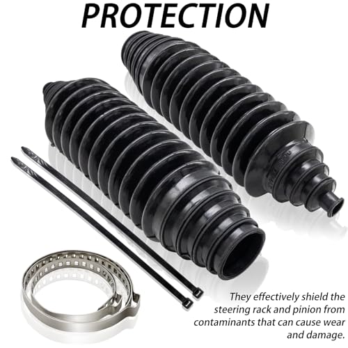 LhyBtm Universal Silicone Rack and Pinion Steering Boot Universal Steering Rack and Pinion Tie Rod Boots with 4 Pieces C- Clamps and 6 Pieces Cable Ties (Black) - Image 4