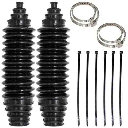 LhyBtm Universal Silicone Rack and Pinion Steering Boot Universal Steering Rack and Pinion Tie Rod Boots with 4 Pieces C- Clamps and 6 Pieces Cable Ties (Black) - Image 5