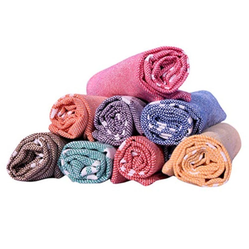 COMFORT WEAVE Cotton Hand Towel 250 GSM Set of 8 Pieces Multicolor - Image 1