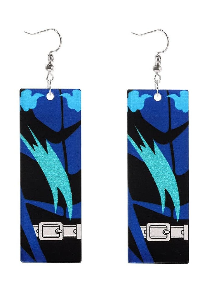Anime Kamado Tanjiro Hanafuda Earrings - Kimetsu No Yaiba Hanafuda Earrings - Cosplay Accessories For Womens Girls