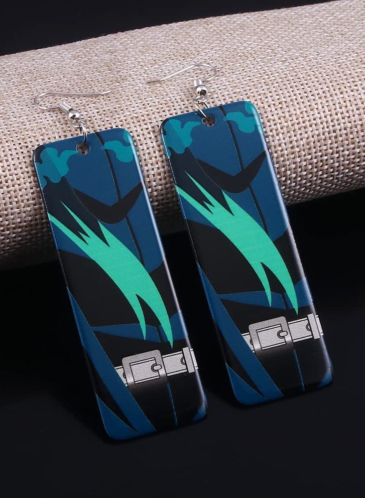 Anime Kamado Tanjiro Hanafuda Earrings - Kimetsu No Yaiba Hanafuda Earrings - Cosplay Accessories For Womens Girls