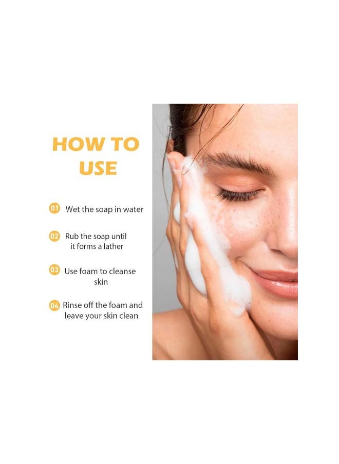 Generic - Kojic Acid Soap for Hyperpigmentation, Turmeric Soap Bar for Dark Spots and Skin Lightening, Skin Brightening Soap for Face & Body Care, with Shea Butter Soap, Vitamin C, Tea Tree Oil - Image 1