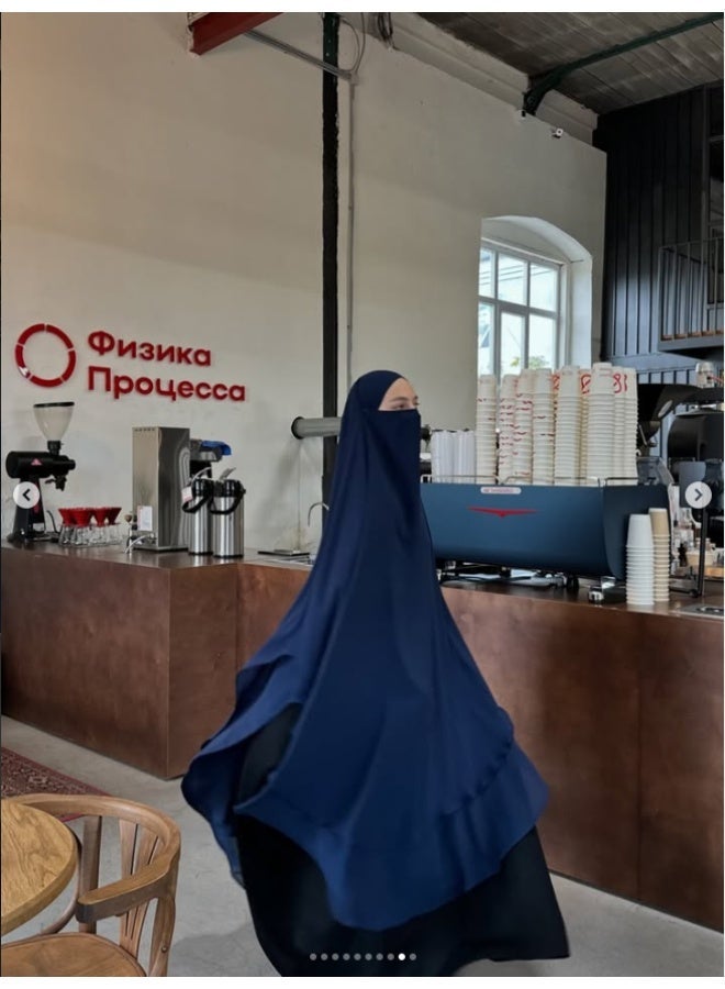 طبقة مزدوجة الشيفون الحجاب الطويل ناعم وخفيف الوزن تناسب بشكل مثالي الحجاب الرأسي - Image 3