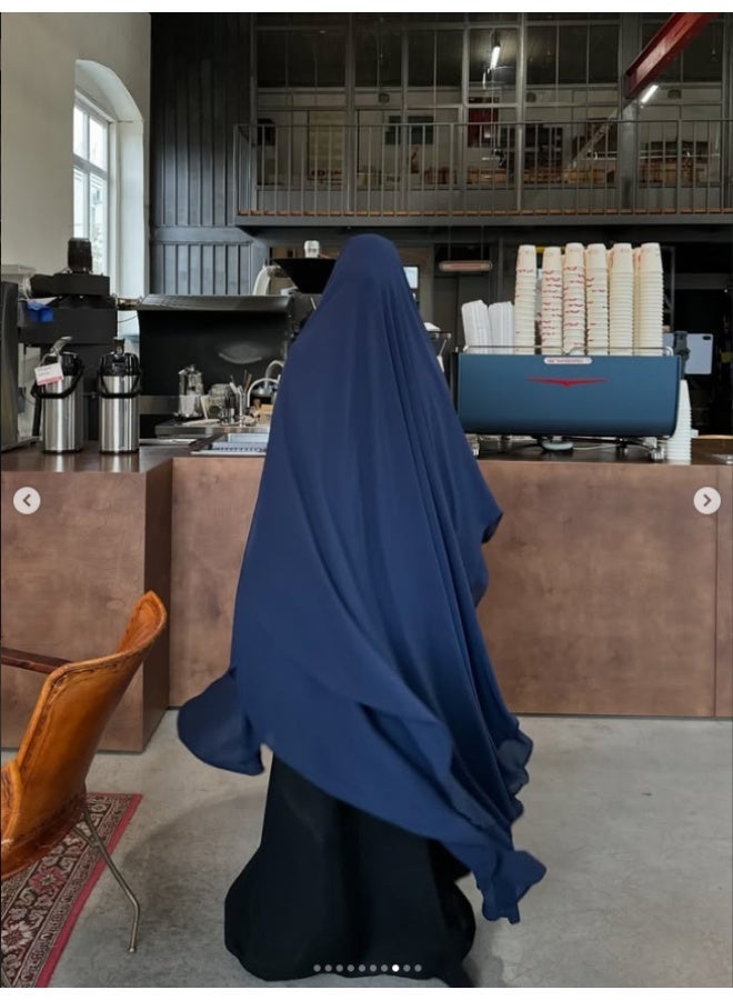طبقة مزدوجة الشيفون الحجاب الطويل ناعم وخفيف الوزن تناسب بشكل مثالي الحجاب الرأسي - Image 2