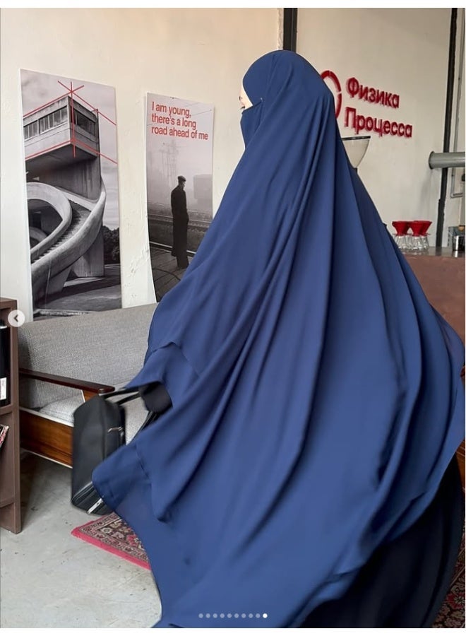 طبقة مزدوجة الشيفون الحجاب الطويل ناعم وخفيف الوزن تناسب بشكل مثالي الحجاب الرأسي - Image 5