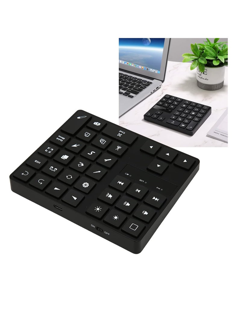 Cuifati Mini Keyboard for Procreate, Shortcut Drawing Keyboard 35 Keys, Graphics Tablet, Rechargeable Keyboard for Procreate for iOS for OS X