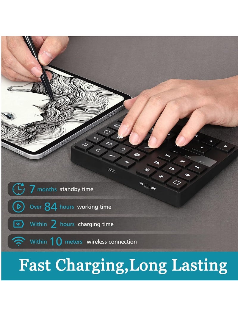 Cuifati Mini Keyboard for Procreate, Shortcut Drawing Keyboard 35 Keys, Graphics Tablet, Rechargeable Keyboard for Procreate for iOS for OS X