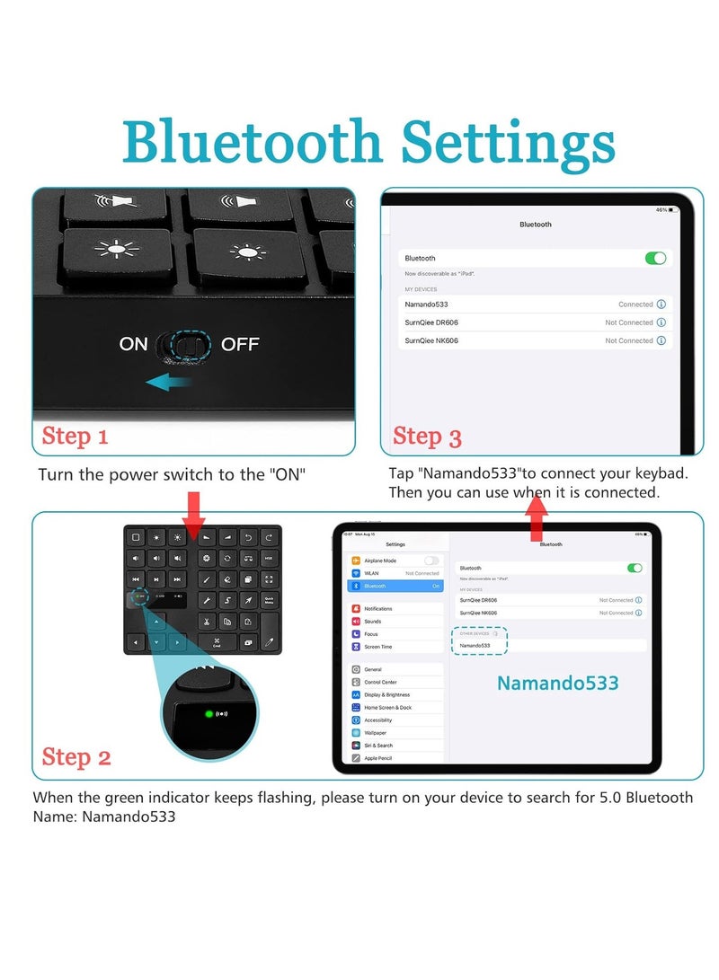 Cuifati Mini Keyboard for Procreate, Shortcut Drawing Keyboard 35 Keys, Graphics Tablet, Rechargeable Keyboard for Procreate for iOS for OS X