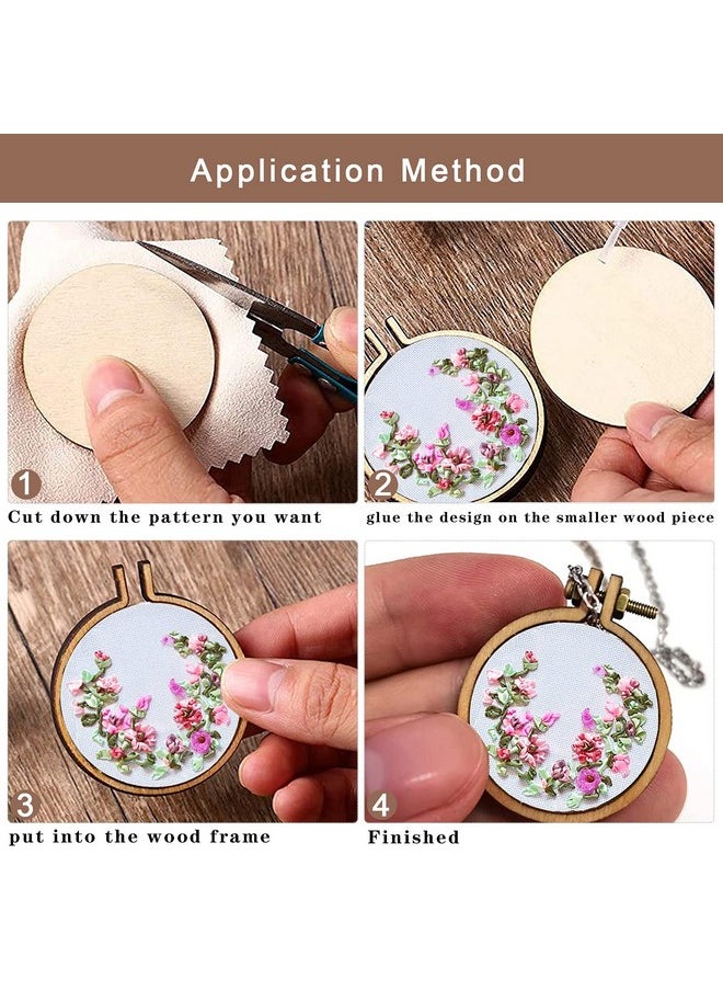 ZOCONE - 18 Packs Mini Embroidery Hoops Small Ring Tiny Embroidery Hoops Wood Round Embroidery Hoops Oval Embroidery Hoops For Diy Embroidery Necklace Jewelry Pendant And Keychain - Image 1