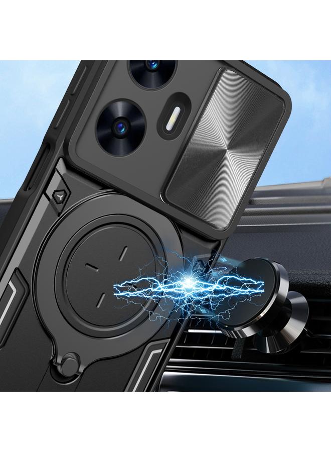 اس-توب جراب لهاتف Realme C55 4G CD Texture Camshield حامل مغناطيسي للهاتف - Image 4