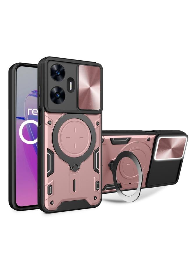 اس-توب جراب لهاتف Realme C55 4G CD Texture Camshield حامل مغناطيسي للهاتف - Image 1