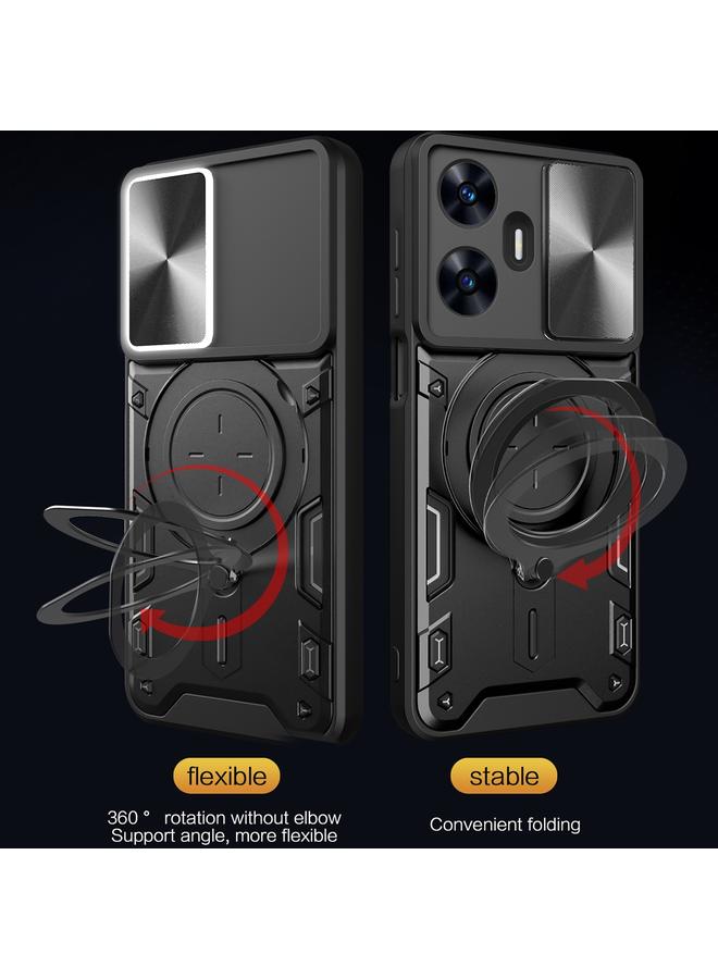 اس-توب جراب لهاتف Realme C55 4G CD Texture Camshield حامل مغناطيسي للهاتف - Image 5