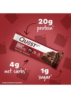 Quest Nutrition Chocolate Brownie Protein Bars, High Protein, Low Carb, Gluten Free, Keto Friendly, 12 Count  - Image 2
