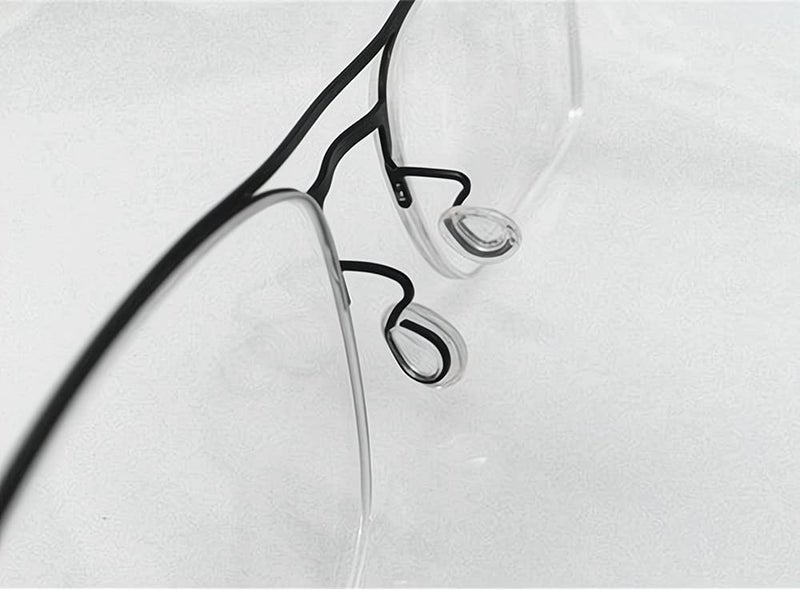 BEHLINE Push in Eyeglass Nose Pads,2 Pairs Snap in Glasses Replacement Nose Piece,Soft Silicone Nose Bridge Pads Clear Anti-Slip Nose Guard - Image 1